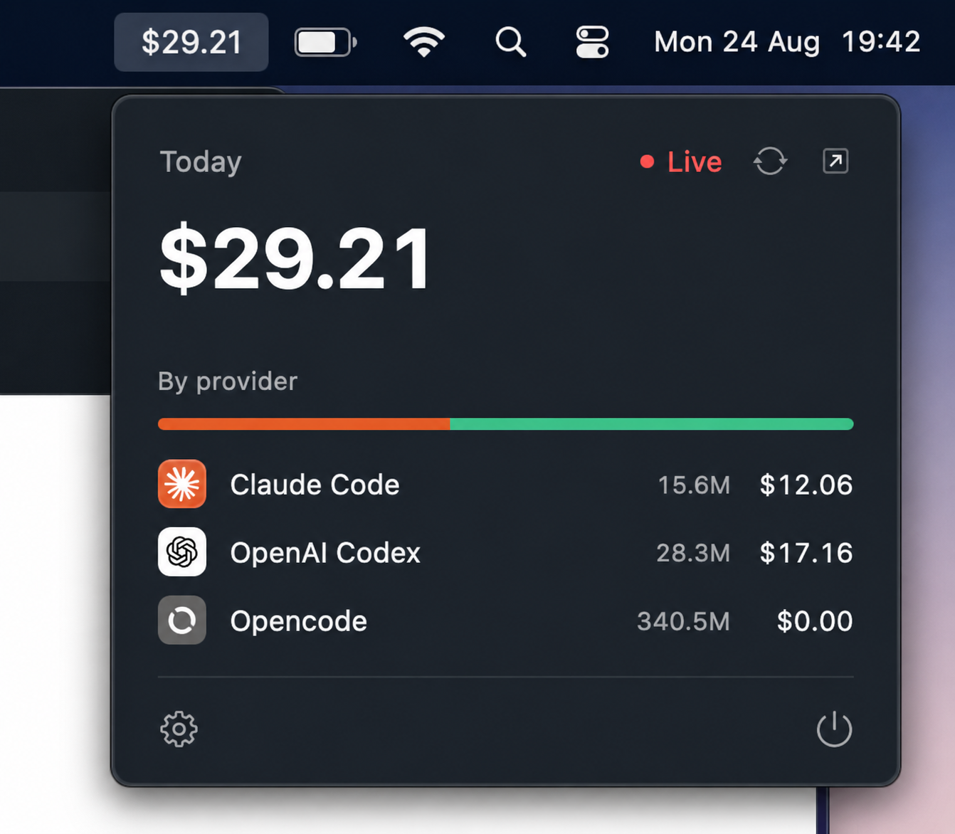 Obol: AI credit tracker screenshot